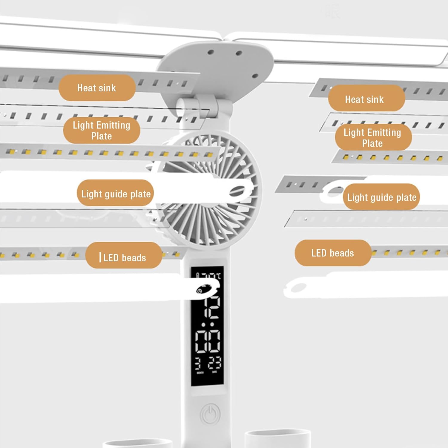 اباجوره مكتب ليد مع مروحه و ساعه