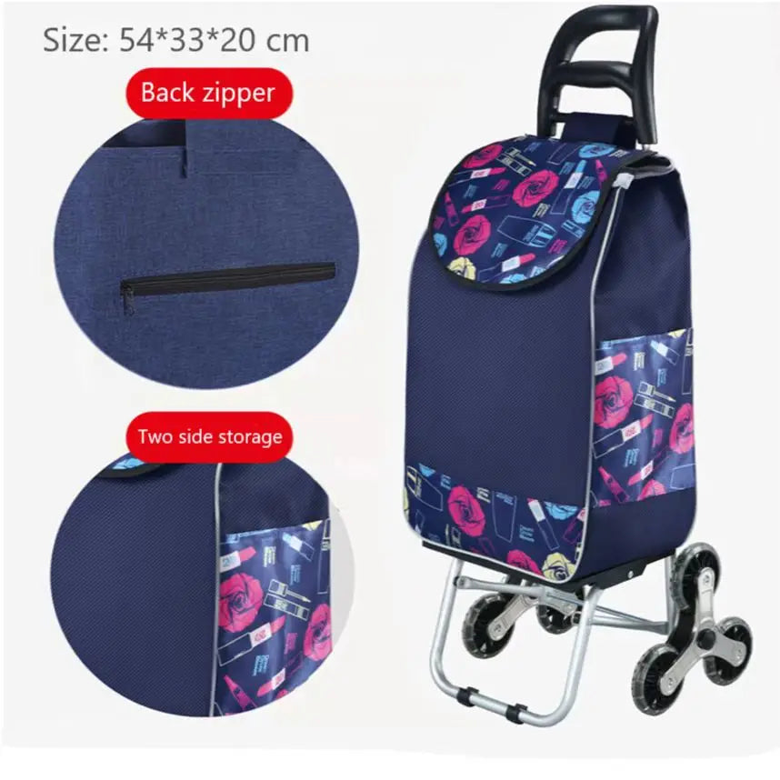 LIGHTEN UP Light Grocery Shopping Trolley Household Climbing Stairs Folding Trailer Outdoor Travel Hand Pull Shopping Cart Outdo